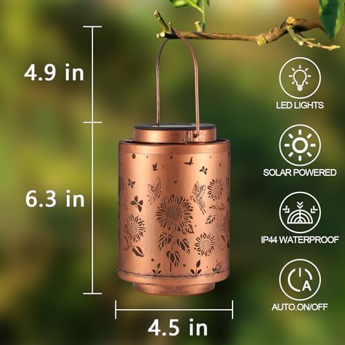 Solar Outdoor Lanterns Garden Decor LED Light Hanging Waterproof - Image 6