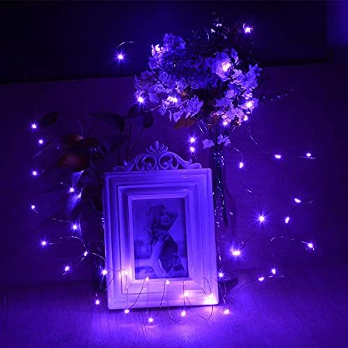 4 Pack Fairy Lights Battery Operated Halloween String Lights Timer Purple - Image 4