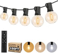 150FT LED Outdoor String Lights with Dimmable 3 Color Lights with Remote by BestChoiceforYourLife