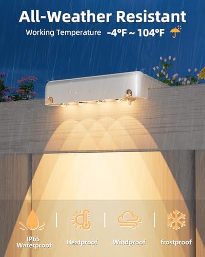 VOLISUN Solar Deck Lights 8 Pack, Warm White Glow LED Large Size Lamp, IP65 Waterproof Step Lights Outdoor for Deck, Step, Fence, Railing, Wall and Stairs - Image 3