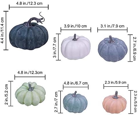 24 Pcs Bulk Assorted Rustic Harvest Artificial Pumpkins Foam Pumpkin in White Orange Green Teal for Fall Autumn Halloween Decoration Thanksgiving Party Home Kitchen Decor Baby Shower Wedding - Image 2