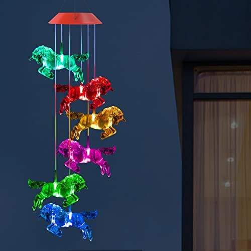 Solar Horse Wind Chimes, Color Changing Horses Wind Chime, Waterproof Solar Horse Lights, Romantic Solar Powered Horse Wind Chime, Home, Yard, Balcony, Outdoor, Garden Decoration Gifts, Gifts for Mom - Image 7