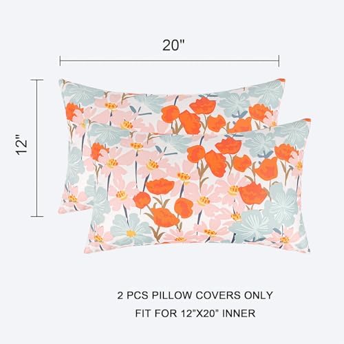 Pyonic Floral Outdoor Lumbar Pillows Covers 12x20 inch Waterproof Spring Summer Decor Outdoor Pillows for Patio Furnture Garden Bench Porch - Image 4