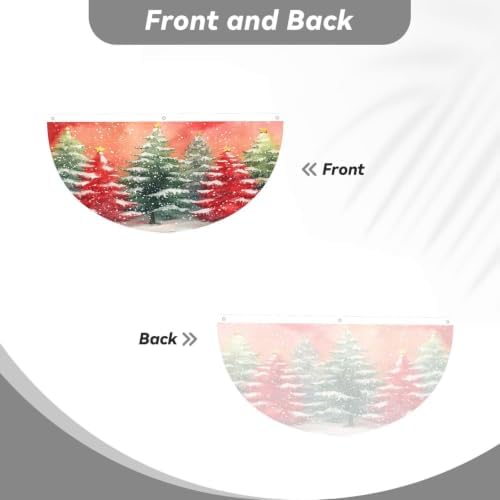 Colorful Pine Tree Semicircular Hanging Decorative Bunting Flag 2pcs - Image 2