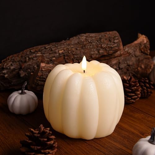 Fall Decorations for Home - Flickering Flameless Wax Pumpkin LED Candle - Image 6