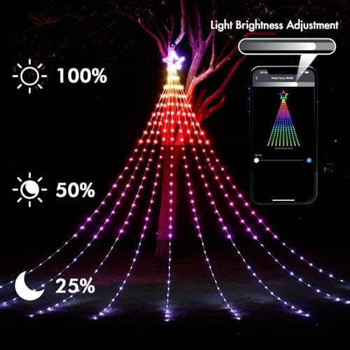 HOLILLUMA 16.4FT Smart Waterfall String Lights Outdoor Christmas Decoration - Image 5