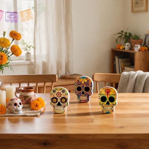 Smile Dia de los Muertos Wooden Block Decor - Image 3