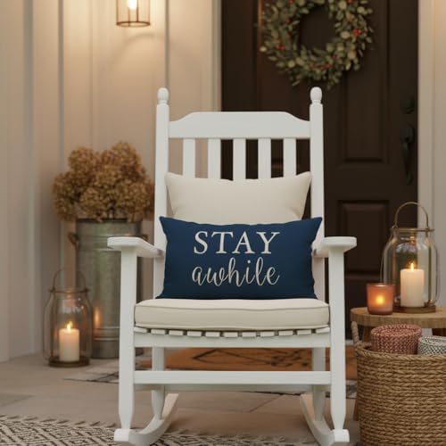 PANDICORN Outdoor Lumbar Throw Pillow Covers 12x20 Inch Set of 2, Blue - Image 7