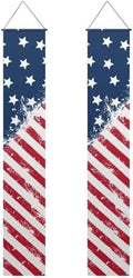 USA Flag Hanging Door Banner 4th of July Decorations Patriotic Banners Hanging American Flag Door Porch Sign Independence Day Party Supplies for Indoor Outdoor Decor 2 Packs by WelcometoLuarisgur