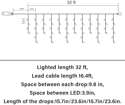 Lomotech Christmas Icicle Lights - 32Ft Christmas Lights,Multicolor - Image 7