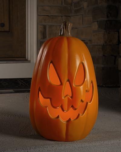 Xodus Battery Operated LED Light Up Pumpkin, Jack-O-Lantern, Timer, 15-inch - Image 2