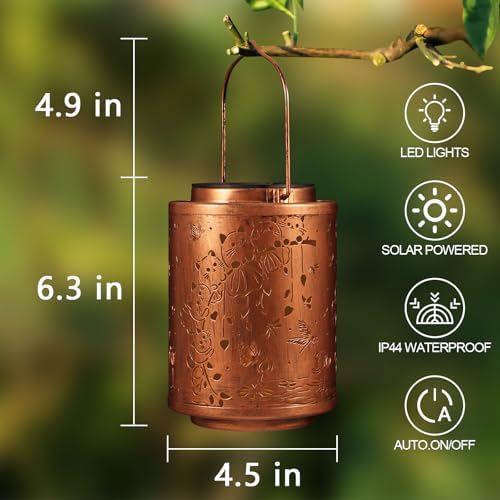 Cat Solar Lanterns Metal Hanging Garden Decor Birthday Gifts for Women - Image 3