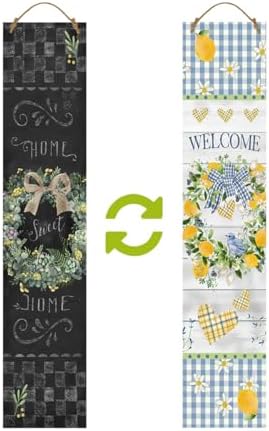 Briarwood Lane Spring Double Sided Reversible Pine Porch Leaner 47x9.5 Welcome Wreaths For Spring Porch Leaner - Image 4