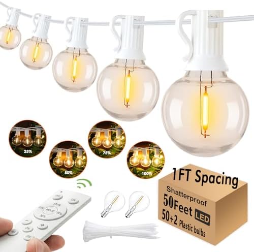 G40 Globe String Lights 50FT with 50+2 Bulbs,Remote Controlled Party lights - Image 6