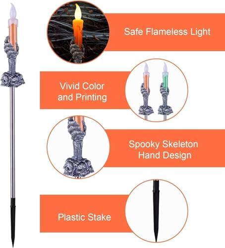 Halloween Decorations Outdoor, Solar Pathway Lights, 20 Pack - Image 3