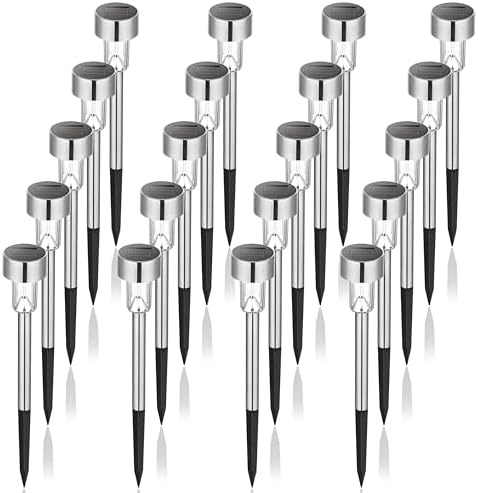 GIGALUMI Outdoor Waterproof Solar Garden Lights, 20 Pack Cold White by GIGALUMI