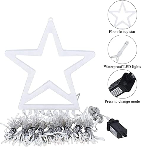 Outdoor Christmas Star String Lights, 320 LED 11.5 ft Waterfall Tree Lights with 8 Lighting Modes for Indoor/Outdoor Yard, Home, Festival, Party, Xmas, New Year Decor - Image 6