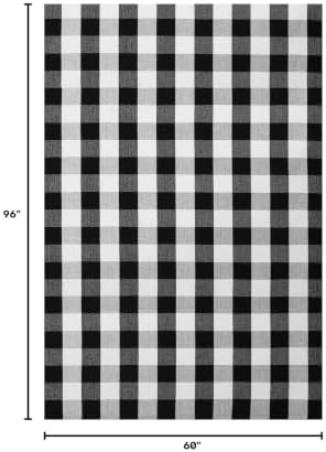 KOZYFLY Buffalo Plaid Area Rug 5x8 ft Living Room Rug, Black and White - Image 2