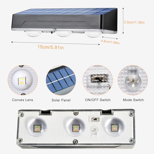 Solar Fence Lights Outdoor Waterproof 8 Pack, 50 Lumens, 12 Modes - Image 2