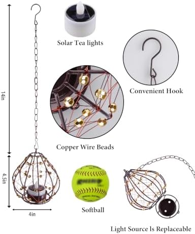 Outdoor Solar Hanging Lantern, 4 Pack Hand Woven Copper Wire Teardrop Candle Holders with Solar Tea Lights, IP65 Waterproof Chandelier for Gazebo, Tree, Pergola, Patio Garden Decor - Image 3