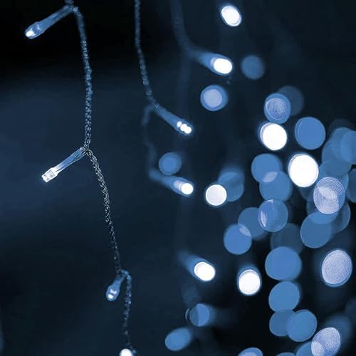 Dazzle Bright Christmas Icicle Lights, 88.5 FT 1080 LED 8 Modes Curtain Fairy Lights with 180 Drops, Xmas String Lights for Outdoor Holiday Wedding Party Decorations (White) - Image 6