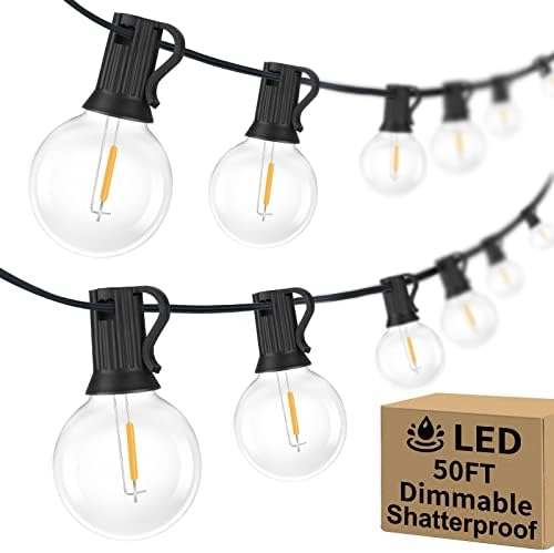 Bosceos 50FT G40 LED Globe Connectable String Lights Outdoor Waterproof by BestChoiceforYourLife