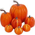 Lizxun 7Pcs Artificial Pumpkins Halloween Decoration, Lifelike Simulation Mixed Harvest Fall Foam Pumpkins for Halloween Thanksgiving Home Party Supplies (Bright Yellow-7Pcs) by Unknown