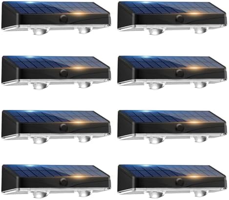 kolpop Solar Fence Lights Outdoor,11 Modes&9 Colors RGB/Cold/Warm White Fence Lights Solar Powered,IP65 Waterproof, 60LM LED Color Changing Solar Lights for Patio,Backyard,Wall,Deck,Party,Decor 8 Pack by kolpop