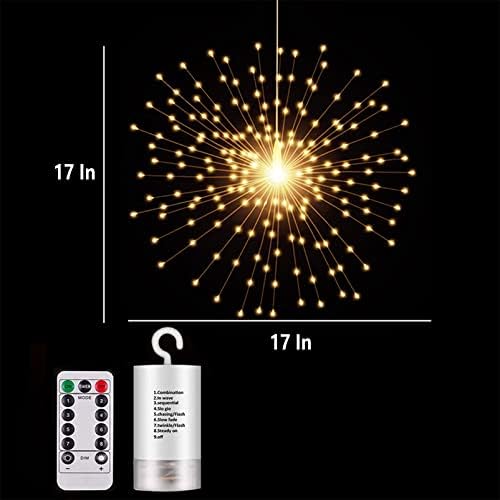 PXBNIUYA 200LED Hanging Sphere Lights, Battery Operated Starburst Lights - Image 6