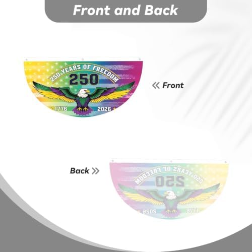 250th Usa Patriotic Semicircular Hanging Decorative Bunting Flag 2pcs - Image 2