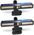 Clip On Solar Lights Outdoor with PIR Motion Sensor (Black ,2 Pack ,3000K) by SunlightEncounter