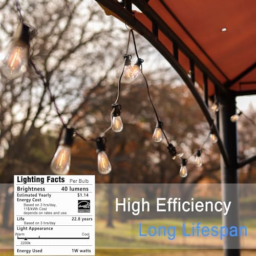 300FT Edison String Lights Outdoor Waterproof with 150+6 Extral LED Shatterproof ST38 Edison Bulbs 2200K for Outside Patio Pergola Backyard Bistro Lights, 3 x 100FT Connectable - Image 4
