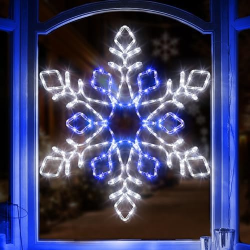 Jyoiat 35-Inch Christmas Snowflake Lights Outdoor with Timer - Image 6