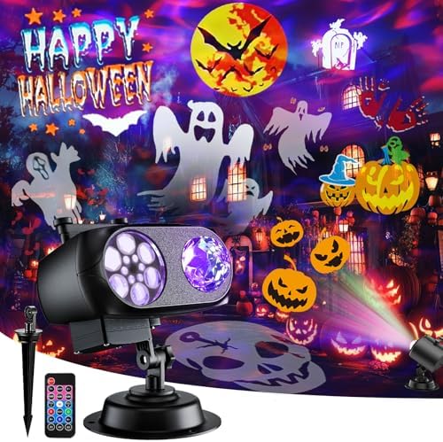 2026 Upgraded Halloween Projector, 8 Patterns (Ocean Wave & Patterns),8 Theme Waterproof Holiday Projector with Remote for Halloween,Christmas,Happy New Year by Unknown