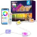 POOFZY Permanent Outdoor Lights for House,200ft RGB+IC Smart Outdoor Decor, 50 Scene Modes,App/Remote Control,IP67 Waterproof,for Christmas,Easter,V-Day,Thanksgiving,Daily & Holiday Party Decor by POOFZY