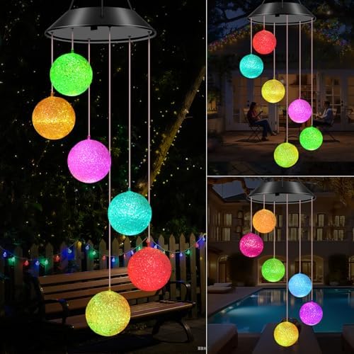 WENANA Ball Solar Wind Chimes Garden Decor Gift by WENANA