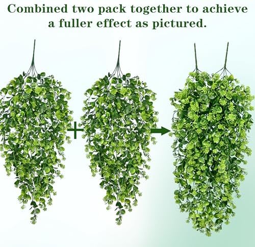 Waipfaru 4Pcs Fake Hanging Plants 3ft Fake Plants Vines Greenery - Image 7