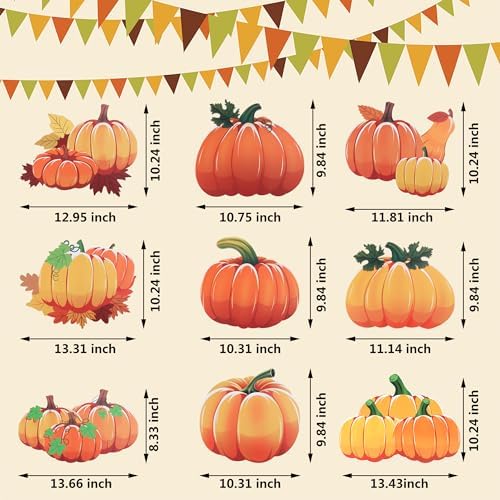 Fall Yard Sign Pumpkin Yard Stakes Thanksgiving Outdoor Decoration Harvest Garden Signs Lawn Pumpkin Sign with Stakes for Outdoor Holiday Decor Party Supplies, Set of 9 - Image 4