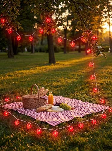 Valentines Day Decorations Lights, 8.5FT 10 LED Red Heart String Lights Plug in, Connectable Valentine's Day Fairy Lights for Wedding Indoor Room Outdoor Holiday Party Christmas Gift Valentine's Day - Image 3