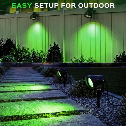 T-SUN Spot Lights Outdoor, Green Landscape Spotlights for Garden 4 Pack - Image 5