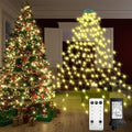VIL Christmas Tree Lights with Ring,9.9Ft 16 Line 544 LED Green Wire Fairy Waterfall String Light Plug in,Dimmable Cascading Lights with 8 Lighting Modes for Indoor Outdoor Xmas Tree(Warm White) by Unknown