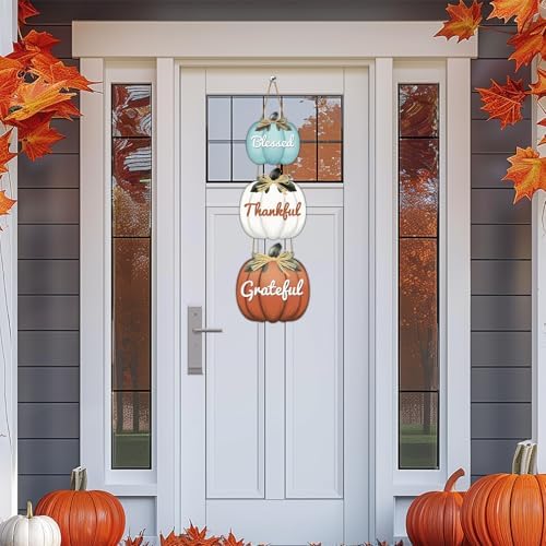Fall Door Decor Fall Door Sign Pumpkin Wall Decor Thanksgiving Wreath - Image 3