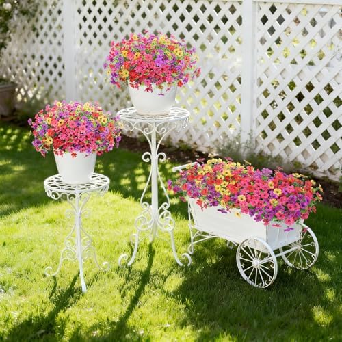 Hommyea Fall Artificial Fake Mums Flowers Plant for Outdoor Faux Home Decor - Image 5