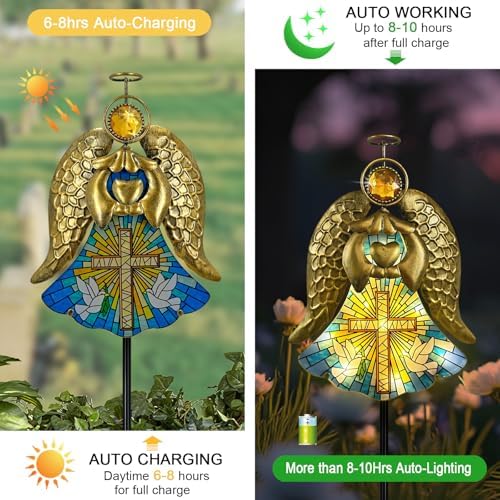 Angel Garden Stakes Christmas Solar Lights,Cemetery Decorations For Grave - Image 3