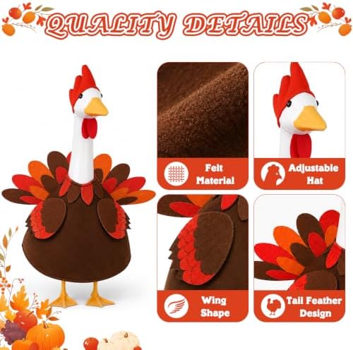 Thanksgiving Turkey Porch Goose Outfit for Outdoor Lawn Decor - Image 3