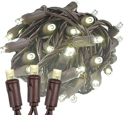 Novelty Lights 34ft 100 LED Warm White Christmas String Lights, Brown Wire by NoveltyLights-LightExperts
