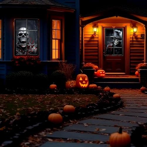 Halloween Decorations 2-Pack Blood Skeletons Window Decor, 32 x 47 Inch - Image 6