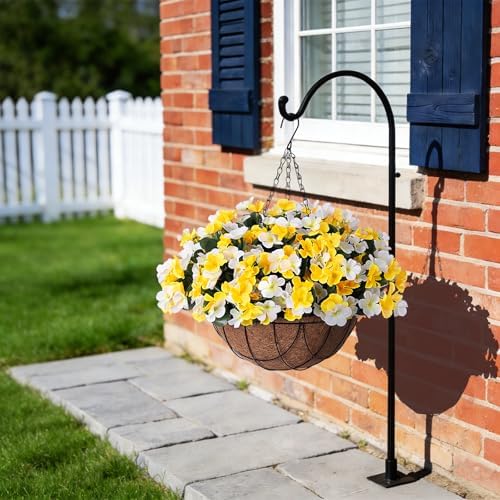 INXUGAO Artificial Hanging Flowers with Basket for Outdoor UV Resistant - Image 6