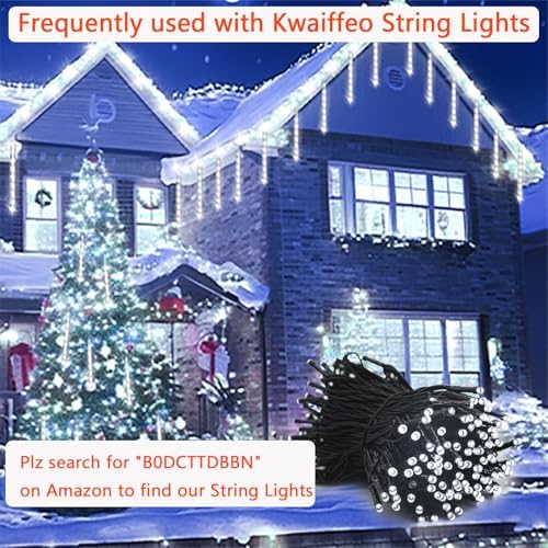 Large Meteor Shower Lights for Christmas Decorations Outdoor, 40-Tube White - Image 6