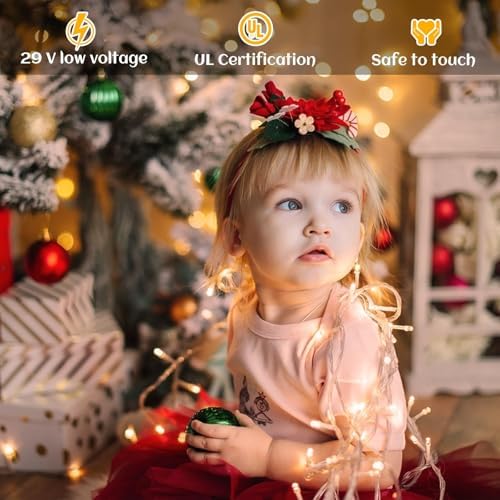 99ft Icicle Lights for Outside, Warm White Christmas Lights Outdoor Indoor, 1216 LED Twinkle String Light with 228 Drops, Waterproof Curtain Light for House Eaves Patio Wall Bedroom Window Roof Decor - Image 5